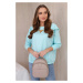 Cotton blouse with ruffles on the shoulders mint