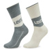 Levi's® Súprava 2 párov vysokých dámskych ponožiek 701218215 Sivá