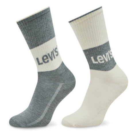 Levi's® Súprava 2 párov vysokých dámskych ponožiek 701218215 Sivá Levi´s