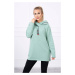 Tunic with zipper on hood Oversize dark mint