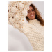 Light beige oversize sweater with thick knitwear