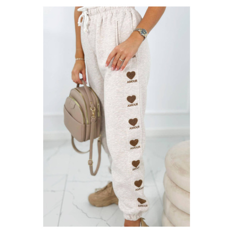 Cotton trousers Amour beige melange