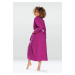 DKaren Housecoat Melissa Fuchsia