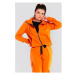 Voľná dámska mikina oranžovej farby na zips