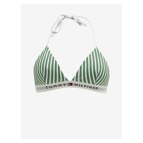 Bielo-zelený dámsky pruhovaný vrchný diel plaviek Tommy Hilfiger Underwear