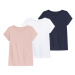 pepperts!® Dievčenské tričko, 3 kusy (ružová/biela/námornícka modrá)