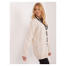 Light beige knitted women's cardigan