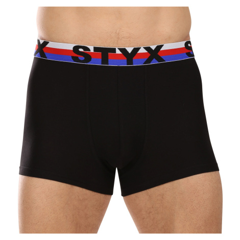 Pánske boxerky Styx športová guma čierne trikolóra (G1960)
