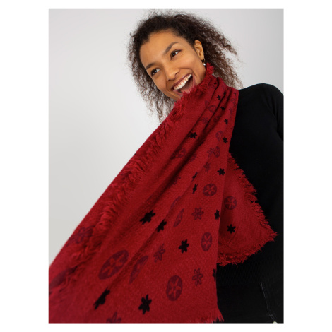 Women's red scarf with print