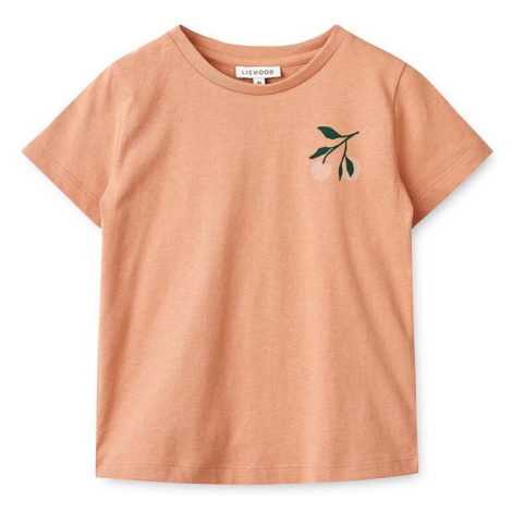 Detské bavlnené tričko Liewood béžová farba, s potlačou
