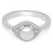 Brilio Silver Pôvabný strieborný prsteň s pravou perlou ML05671L 54 mm
