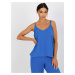 Women's blue top with V OCH BELLA NECKLINE