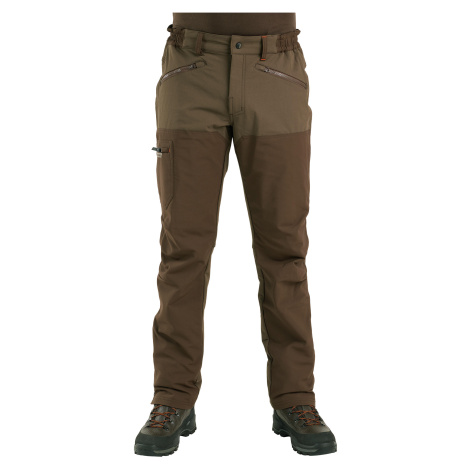Poľovnícke nohavice Renfort 500 vystužené hnedé do suchého počasia SOLOGNAC