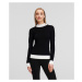 Sveter Karl Lagerfeld Logo Turtle Neck Black/White