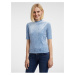 Orsay Light Blue Women's Patterned Velvet Top - Women's