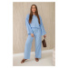 Muslin set blouse + trousers blue