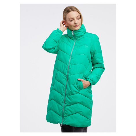 Zelený dámsky zimný prešívaný kabát VERO MODA Liga