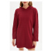 Trendyol Claret Red Hooded Knitted Dress