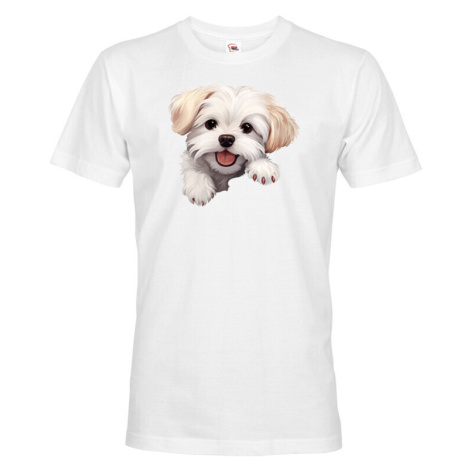 Pánské tričko s potlačou Maltézsky psík - vtipné tričko