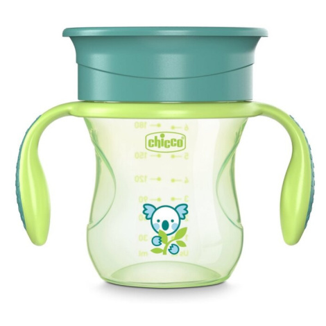 CHICCO Hrnček Perfect 360 s držadlami 200 ml zelený 12m+