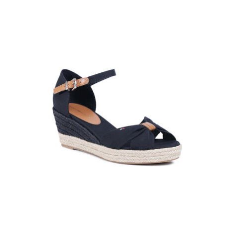 Tommy Hilfiger Espadrilky Basic Opened Toe Mid Wedge FW0FW04785 Čierna