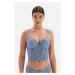 Dagi Blue Lace Detailed Bustier