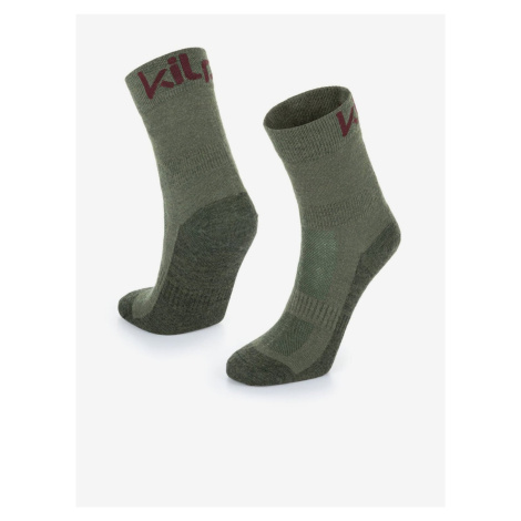 Kaki unisex outdoorové ponožky z Merino vlny Kilpi LIRIN-U