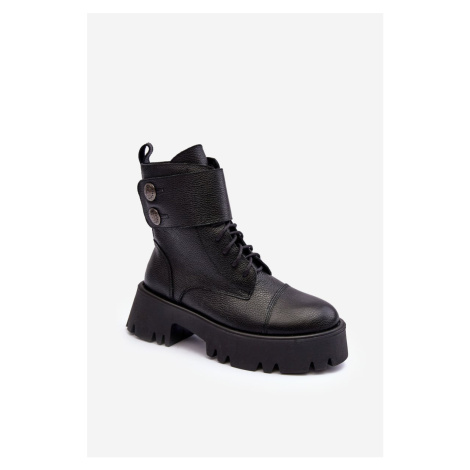 Women's Leather Workers Black Anceria