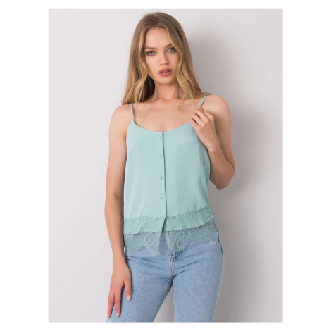 Mint top with buttons