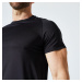 Pánske tričko na fitnes priedušné okrúhly výstrih čierne