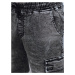 Pánske čierne džínsové cargo šortky Dstreet SX2417