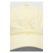 Bavlnená šiltovka Calvin Klein Jeans žltá farba,s nášivkou,K60K610280