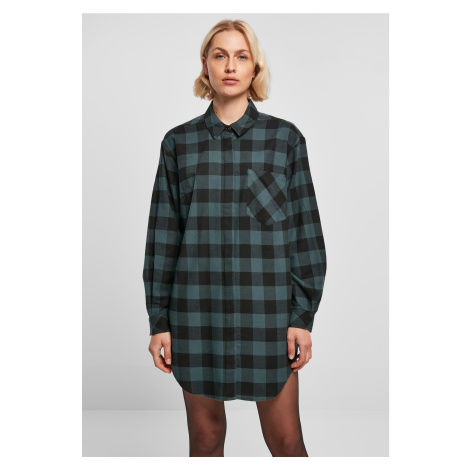 Women's shirt dress oversized flannel jasper/black Urban Classics