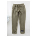 Trendyol Khaki Regular/Normal Cut Rubber Ankle Fleece Warm Sweatpants