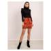 Eco-suede skirt made of brick-red BSL