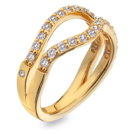 Hot Diamonds Luxusný pozlátený prsteň s diamantom a topásami Jac Jossa Soul DR223 52 mm