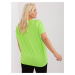 Light green plus size blouse with a round neckline