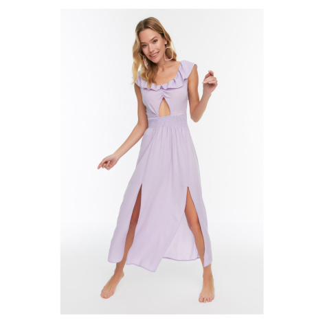 Trendyol Lilac Slit Detailed Beach Dress