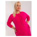 Plus size fuchsia sweatshirt dress with drawstring