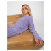 Women's purple classic sweater with wide stripes