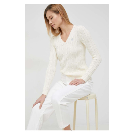 Bavlnený sveter Polo Ralph Lauren béžová farba,tenký,211891641