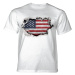 Pánske batikované tričko The Mountain - Tear Thru Flag- biele