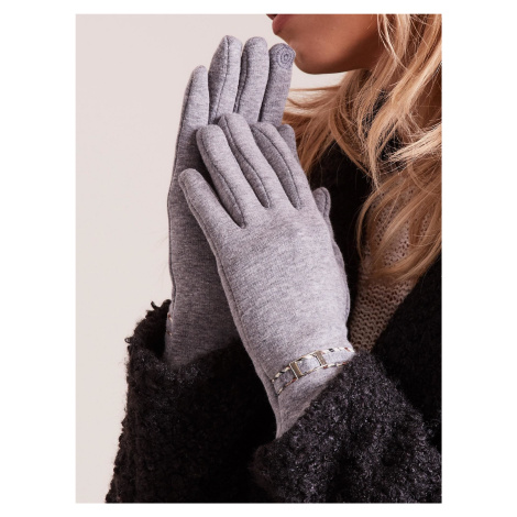 Women's gloves with gray buckle