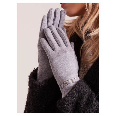 Women's gloves with grey buckle