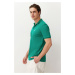 Trendyol Water Green Regular/Normal Cut 100% Cotton Embroidered Polo Neck T-shirt