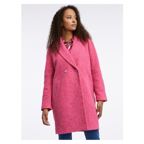 Tmavo ružový dámsky kabát s prímesou vlny ORSAY