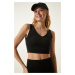 Happiness İstanbul Black Strappy Shaper Sports Bra