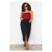 Trendyol Curve Claret Red Interlock Knitted Plus Size Blouse