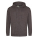 Just Hoods Pánska mikina na zips JH050 Charcoal -Heather