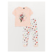 LC Waikiki Crew Neck Minnie Mouse Printed Short Sleeve Girl's Pajama Set